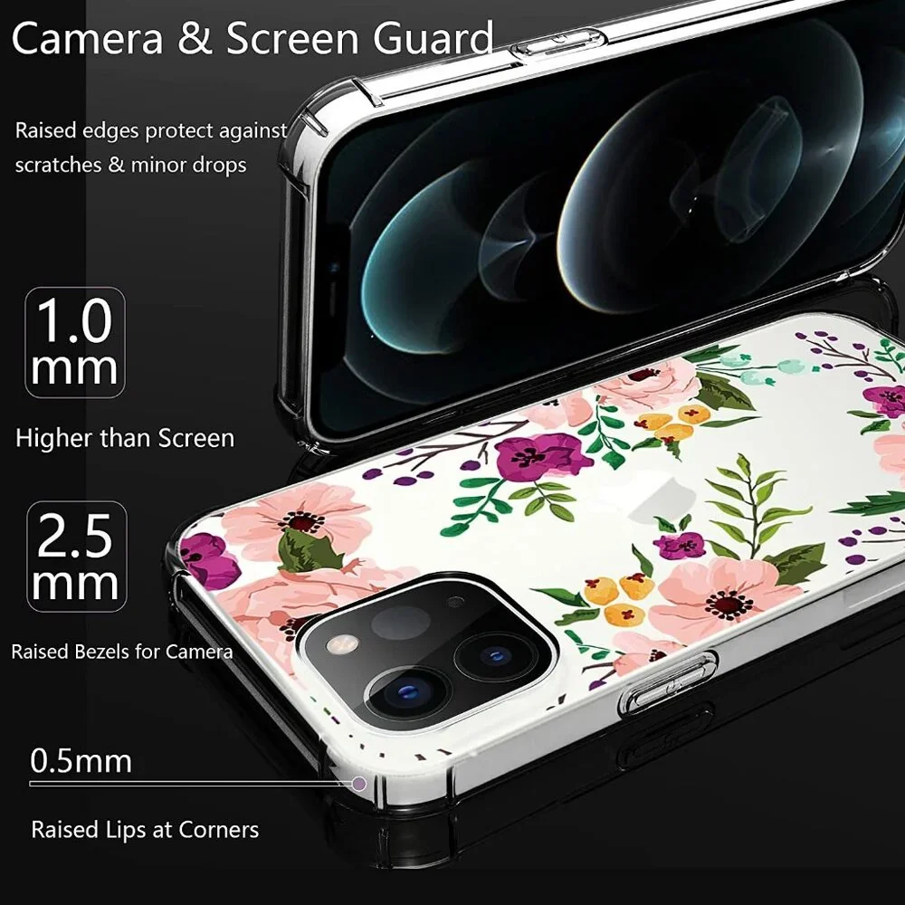 Floral iPhone 12 Pro Max Case - Shockproof Protective Cover - Slim & Stylish